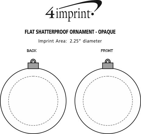 Imprint Area of Flat Shatterproof Ornament - Opaque