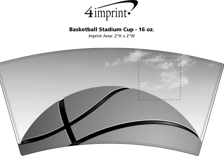 Imprint Area of Basketball Stadium Cup - 16 oz.