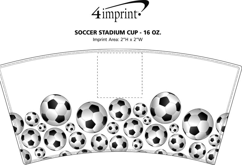 Imprint Area of Soccer Stadium Cup - 16 oz.