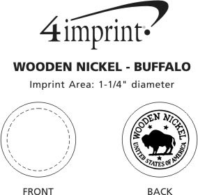 Imprint Area of Wooden Nickel - Buffalo