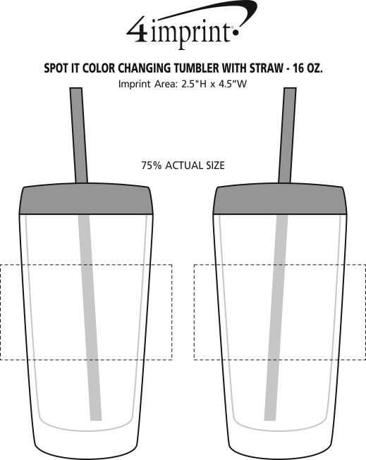 Imprint Area of Spot It Color Changing Tumbler with Straw - 16 oz.