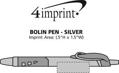 Imprint Area of Olin Pen - Silver