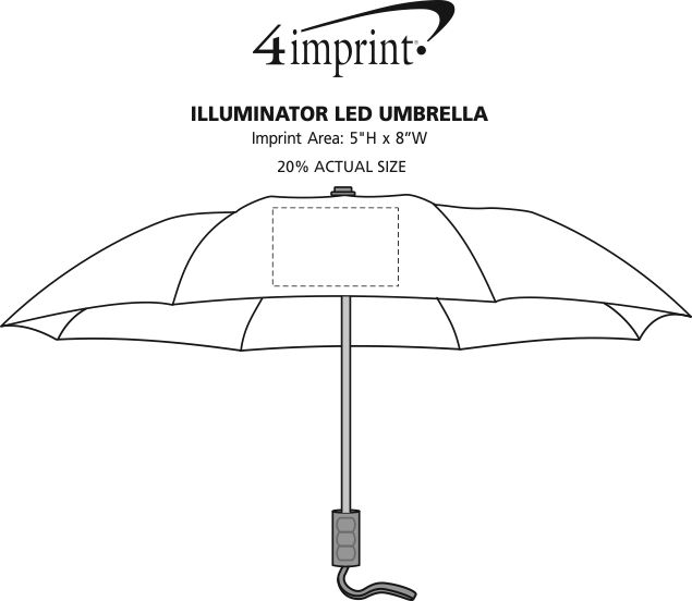 Imprint Area of Illuminator LED Umbrella - 44" Arc