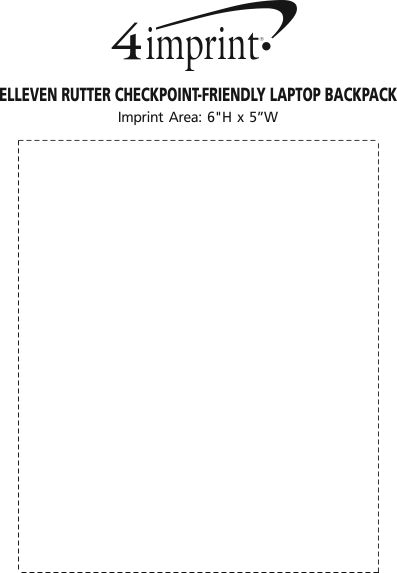 Imprint Area of elleven Rutter Checkpoint-Friendly Laptop Backpack