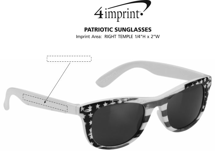 Imprint Area of Patriotic Sunglasses
