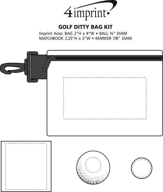 Imprint Area of Golf Ditty Bag Kit