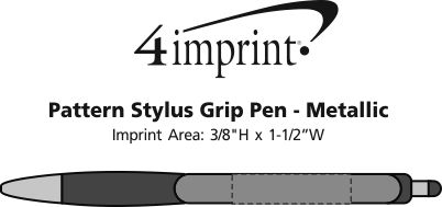 Imprint Area of Pattern Grip Stylus Pen - Metallic