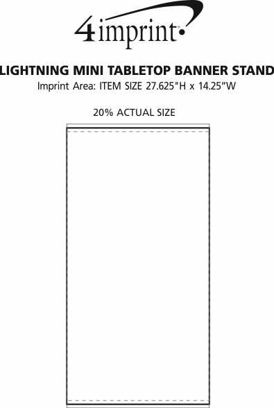 Imprint Area of Lightning Mini Tabletop Banner Stand