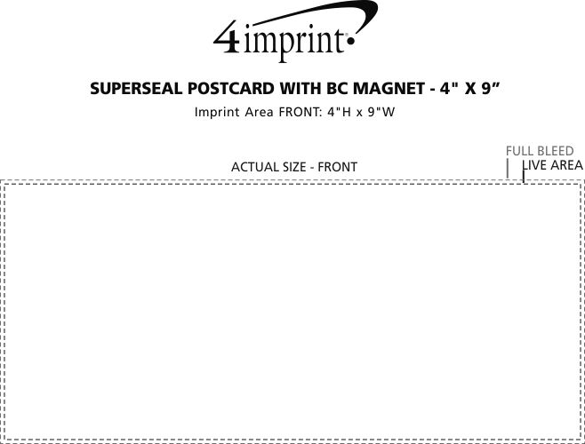 Imprint Area of SuperSeal Postcard with BC Magnet - 4" x 9"