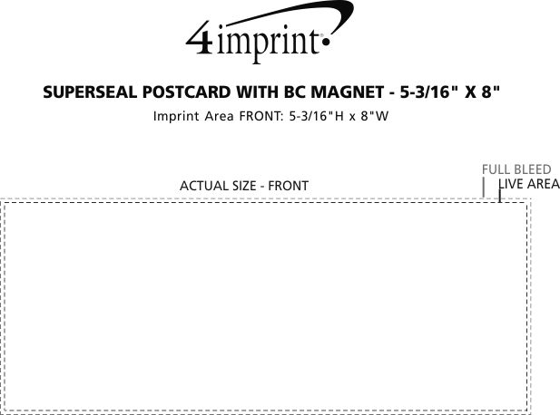Imprint Area of SuperSeal Postcard with BC Magnet - 5-3/16" x 8"