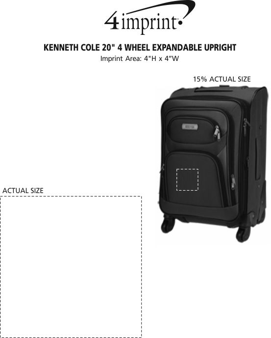 Imprint Area of Kenneth Cole 20" 4 Wheel Expandable Upright