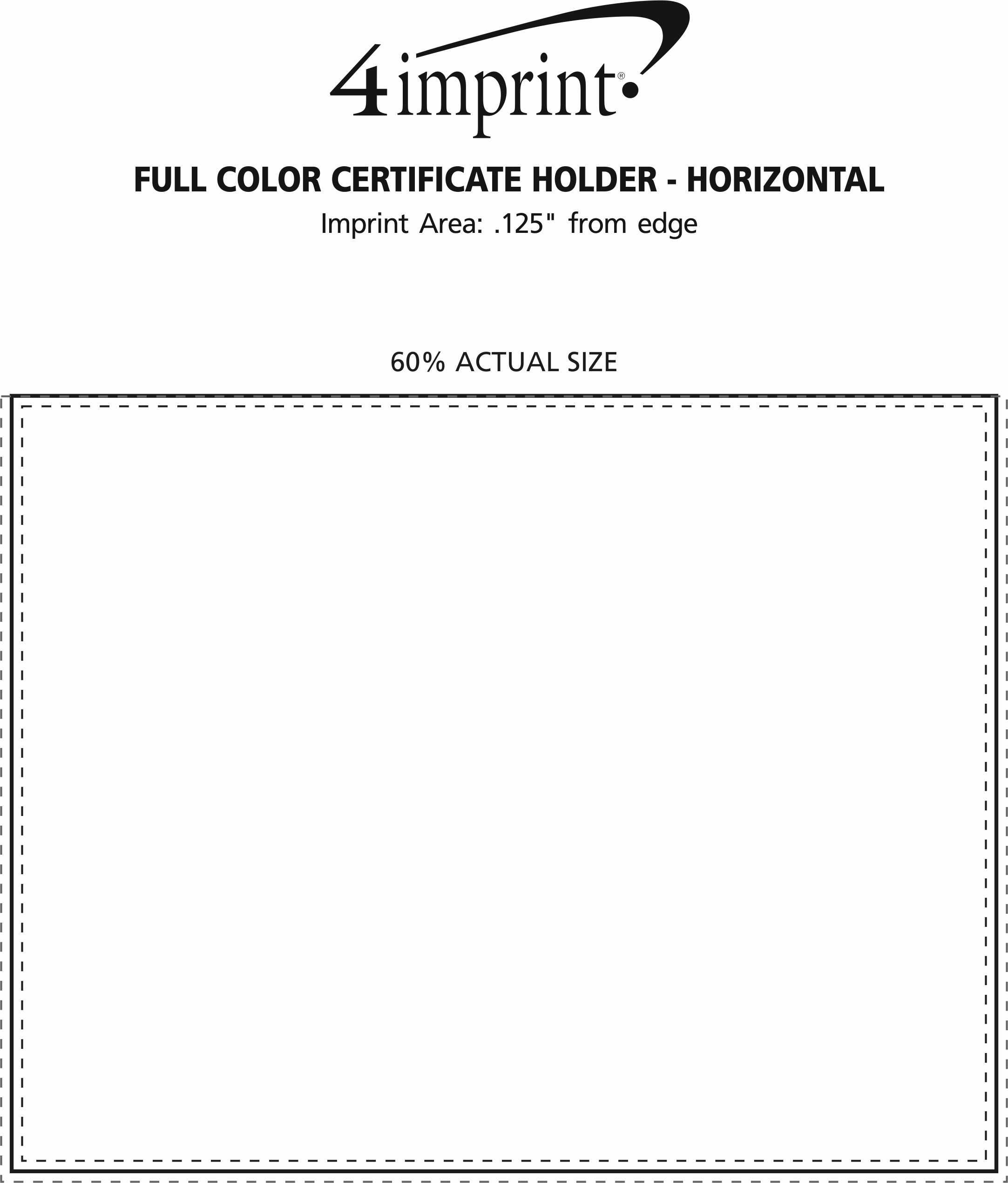 Imprint Area of Full Color Certificate Holder - Horizontal - 24 hr