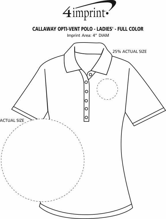 Imprint Area of Callaway Opti-Vent Polo - Ladies' - Full Color