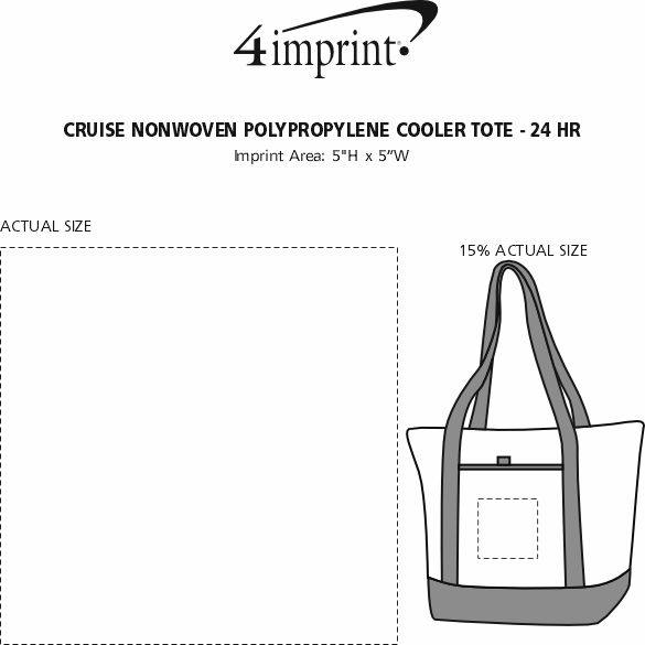 Imprint Area of Boat Tote Cooler - 24 hr