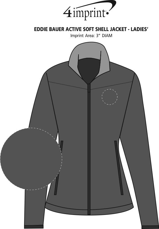 Imprint Area of Eddie Bauer Active Soft Shell Jacket - Ladies'