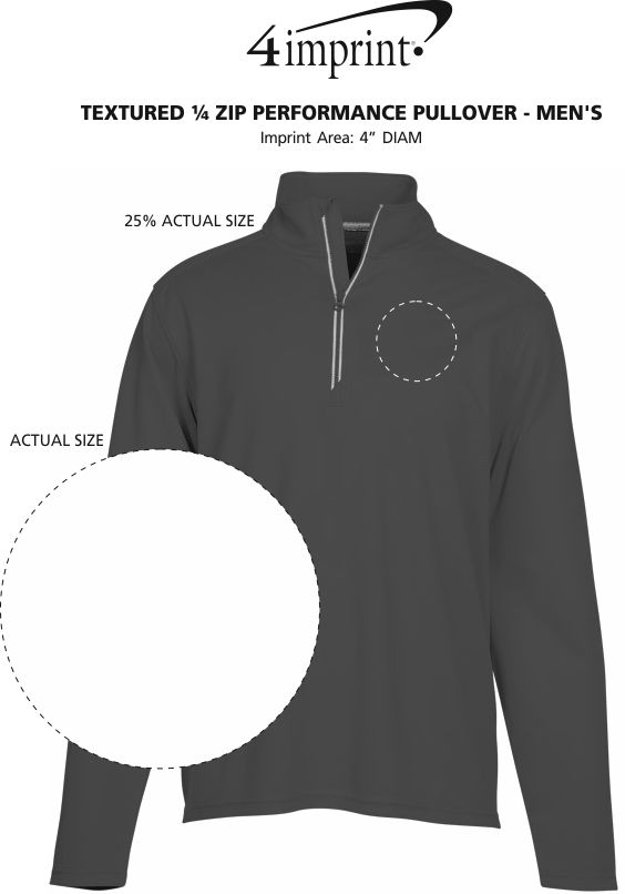Imprint Area of Textured 1/4-Zip Performance Pullover - Men's