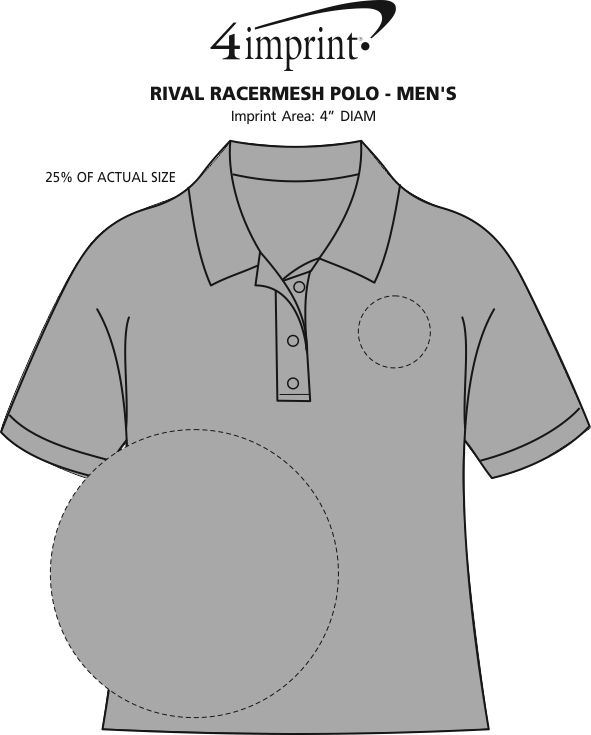 Imprint Area of Rival RacerMesh Polo - Men's