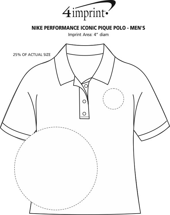 Imprint Area of Nike Performance Iconic Pique Polo - Men's