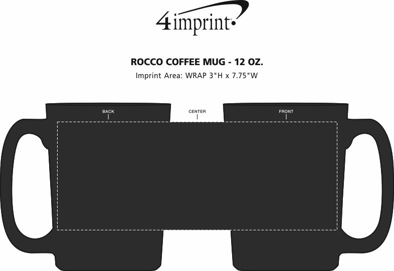 Imprint Area of Rocca Coffee Mug - 12 oz.