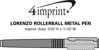 Imprint Area of Lorenzo Rollerball Metal Pen
