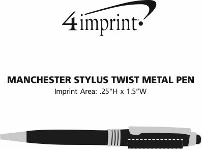 Imprint Area of Manchester Stylus Twist Metal Pen
