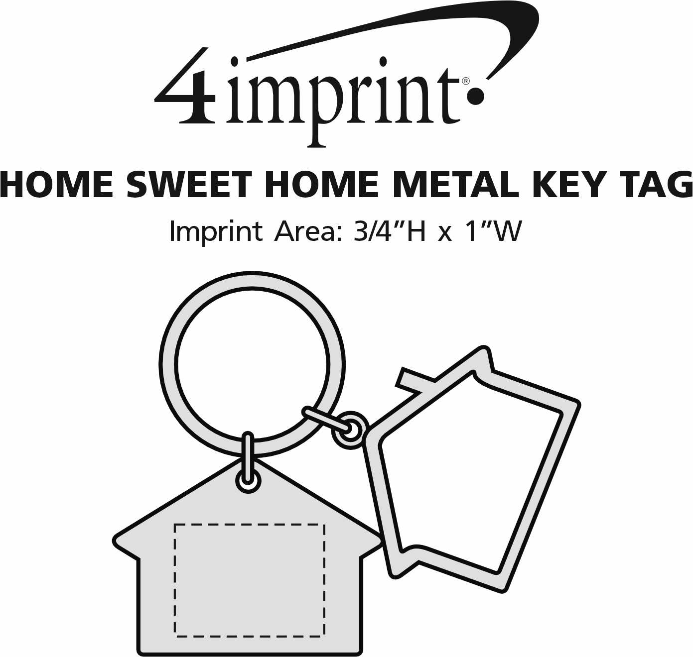 Imprint Area of Home Sweet Home Metal Keychain