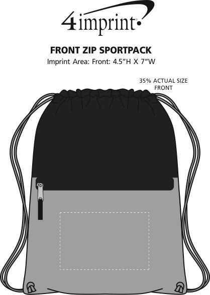 Imprint Area of Front Zip Sportpack