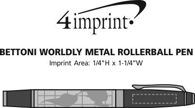 Imprint Area of Bettoni Worldly Rollerball Metal Pen