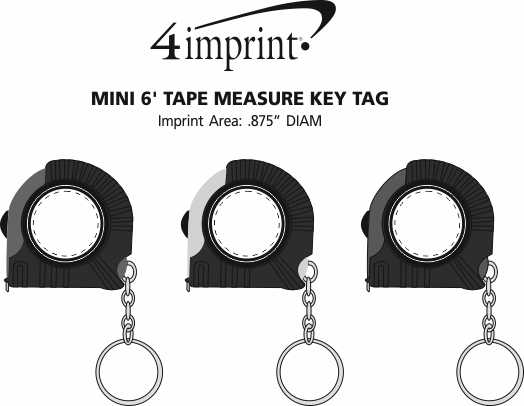 Imprint Area of Mini 6' Tape Measure Keychain
