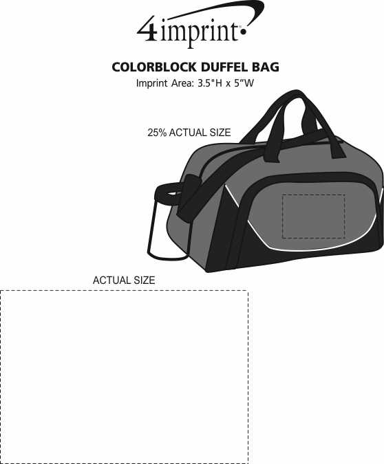 Imprint Area of Colorblock Duffel Bag