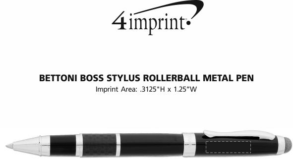 Imprint Area of Bettoni Boss Rollerball Stylus Metal Pen