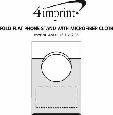 Imprint Area of Fold Flat Phone Stand with Microfiber Cloth