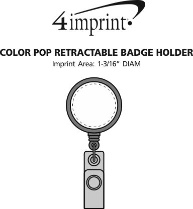 Imprint Area of Color Pop Retractable Badge Holder