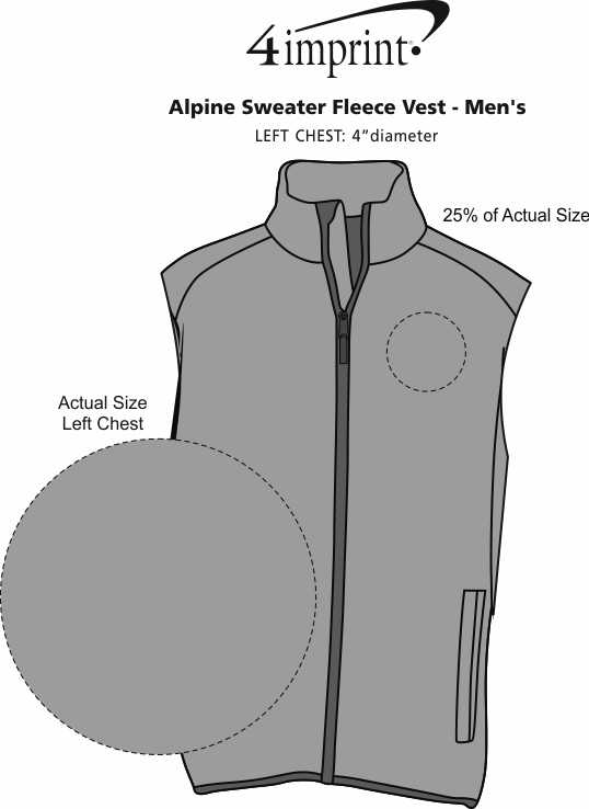 Imprint Area of Alpine Sweater Fleece Vest - Men's