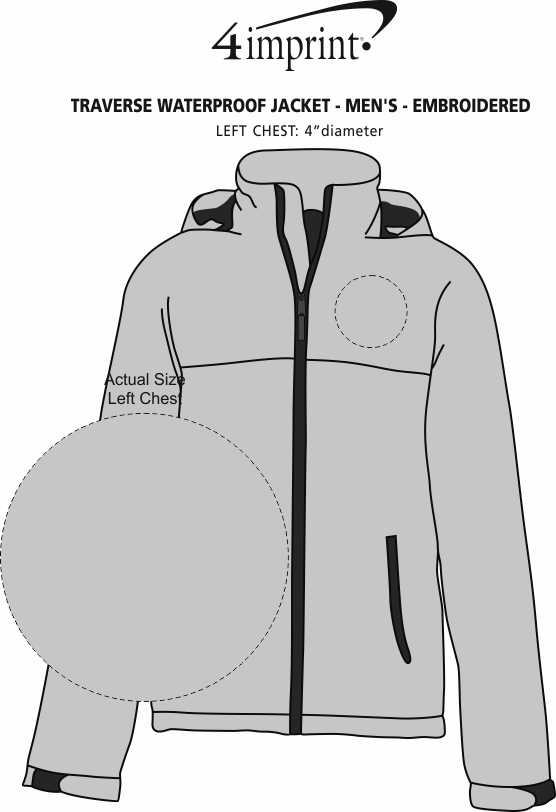 Imprint Area of Traverse Waterproof Jacket - Men's - Embroidered