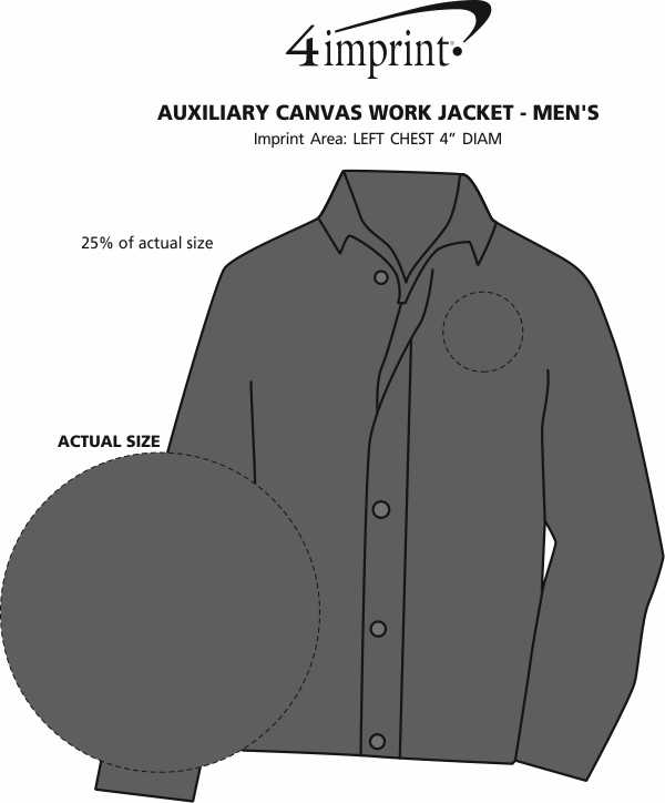 Imprint Area of Auxiliary Canvas Work Jacket - Men's