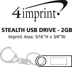 Imprint Area of Stealth USB Drive - 2GB