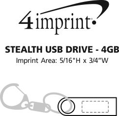 Imprint Area of Stealth USB Drive - 4GB