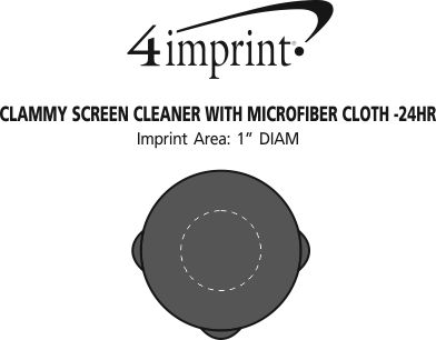 Imprint Area of Clammy Screen Cleaner with Microfiber Cloth - 24 hr