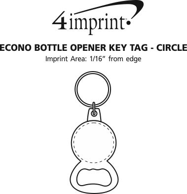 Imprint Area of Delton Bottle Opener Keychain - Circle