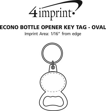 Imprint Area of Delton Bottle Opener Keychain - Oval