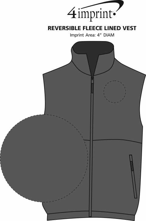 Imprint Area of Reversible Fleece Lined Vest