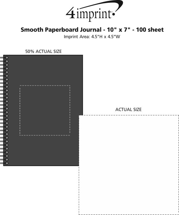 Imprint Area of Smooth Paperboard Journal - 10" x 7" - 100 sheet