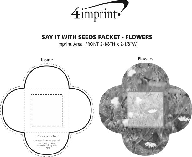 Imprint Area of Say It With Seeds Packet - Flowers