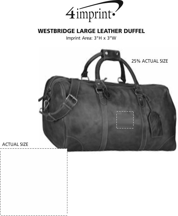 Imprint Area of Westbridge Large Leather Duffel
