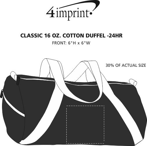 Imprint Area of Classic 16 oz. Cotton Duffel - 24 hr