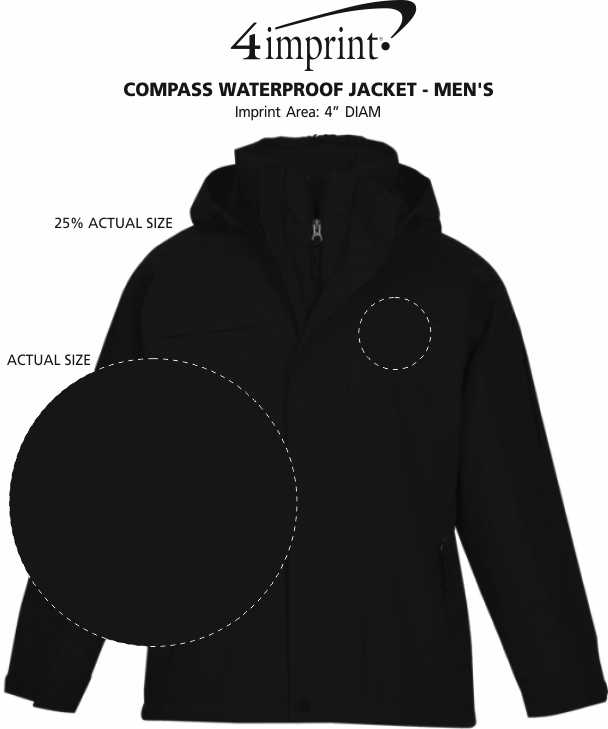 Imprint Area of Compass Waterproof Jacket - Men's