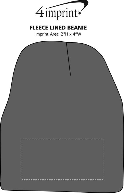 Imprint Area of Fleece Lined Beanie