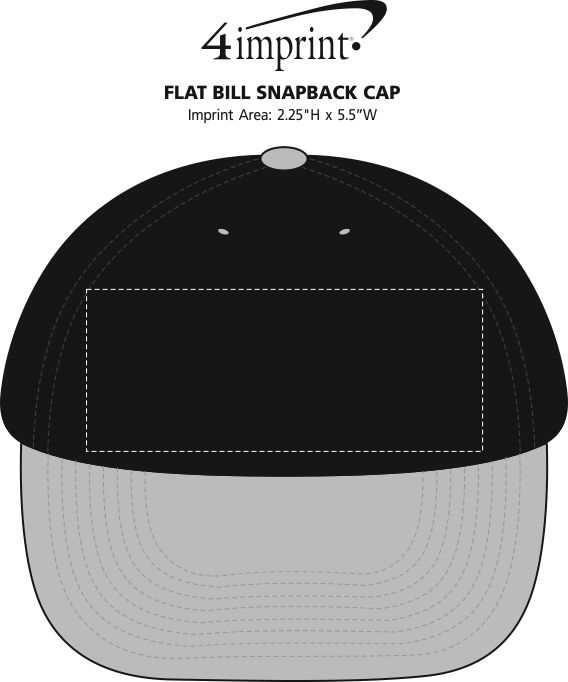 Imprint Area of Flat Bill Snapback Cap