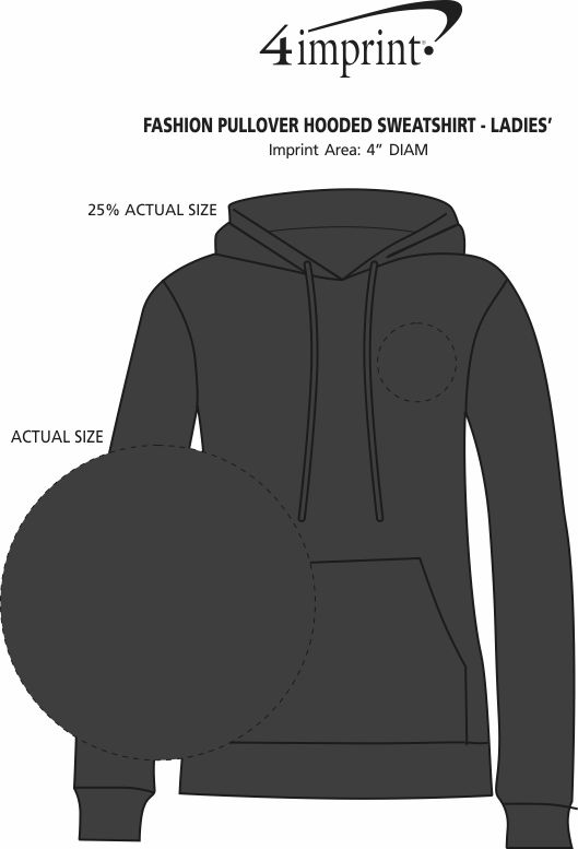 Imprint Area of Fashion Pullover Hooded Sweatshirt - Ladies'
